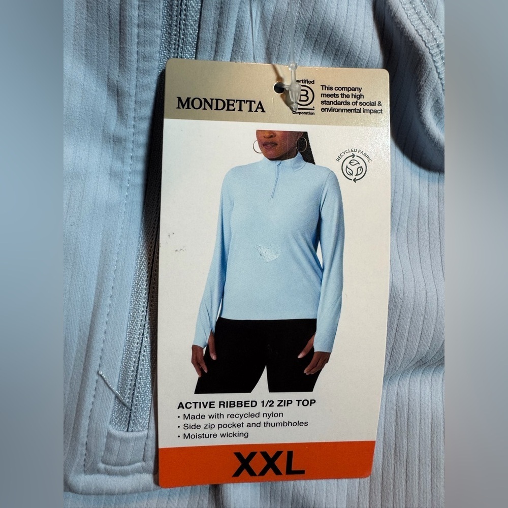Mondetta 1/2 Zip Ribbed Active Top - Picture 6 of 10